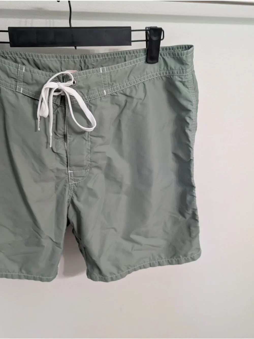 Vintage Sundek Board Shorts Mens 33 Green Rainbow Stripe Swim Trunks